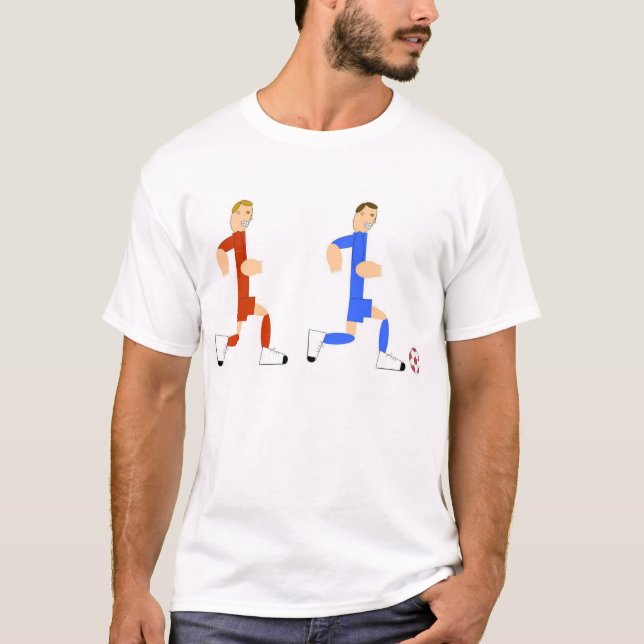 Fußball-Spieler, der den Typ mit dem Ball jagt T-Shirt (Vorderseite)