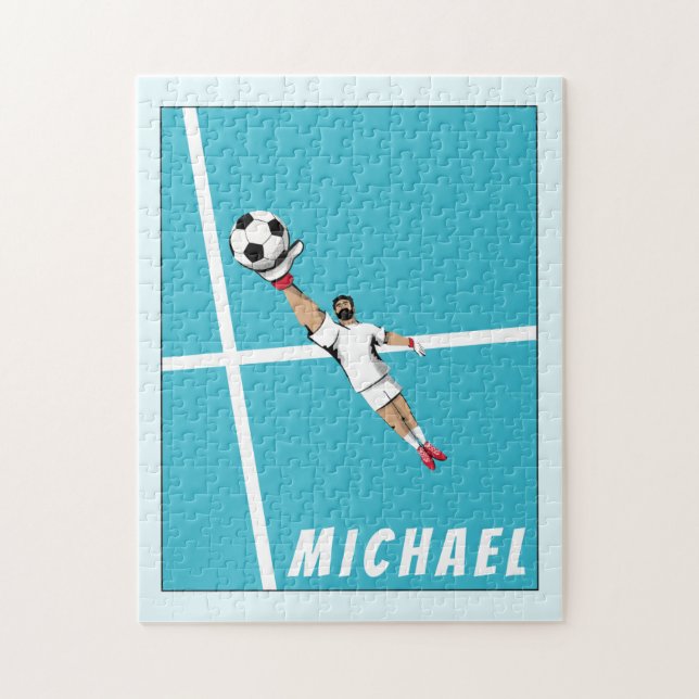 Fußball-Spieler Goalie Torwart Trendy Grafik Spaß (Vertikal)