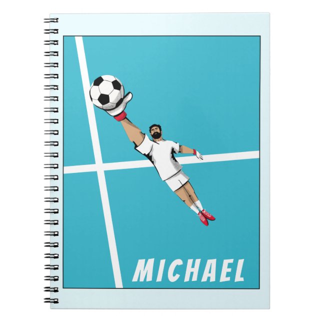 Fußball-Spieler Goalie Torwart Trendy Grafik Spaß Notizblock (Vorderseite)
