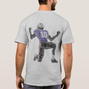 Fußball-Spieler Helm Word Art Team Front Back T-Shirt