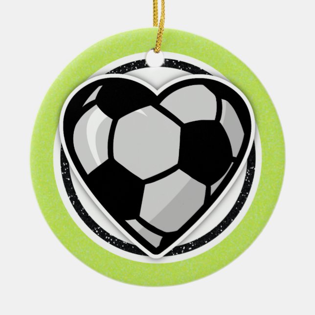 Fußball-Spieler im Herzen der Weihnachtsschmuck (Vorne)