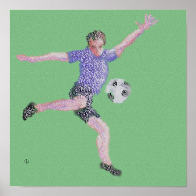Fußball-Spieler Kick Art Poster (Vorne)