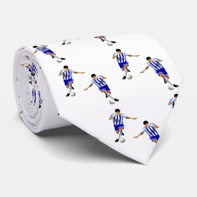 Fußball-Spieler kicken Blauer Uniform Krawatte (Gerollt)