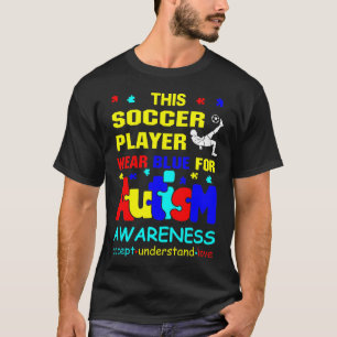 Fußball-Spieler tragen Blauer für Autismus-Bewus T-Shirt