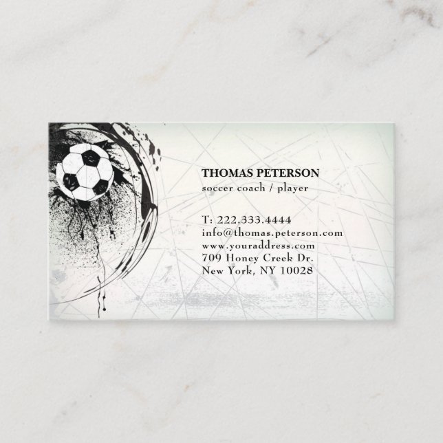 Fußball-Spieler-Trainer-Fußball-Ball verzierte Visitenkarte (Vorderseite)