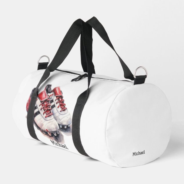 Fußball-Spieler Trainerschuhe realistische Initial Duffle Bag (Linke Seite)