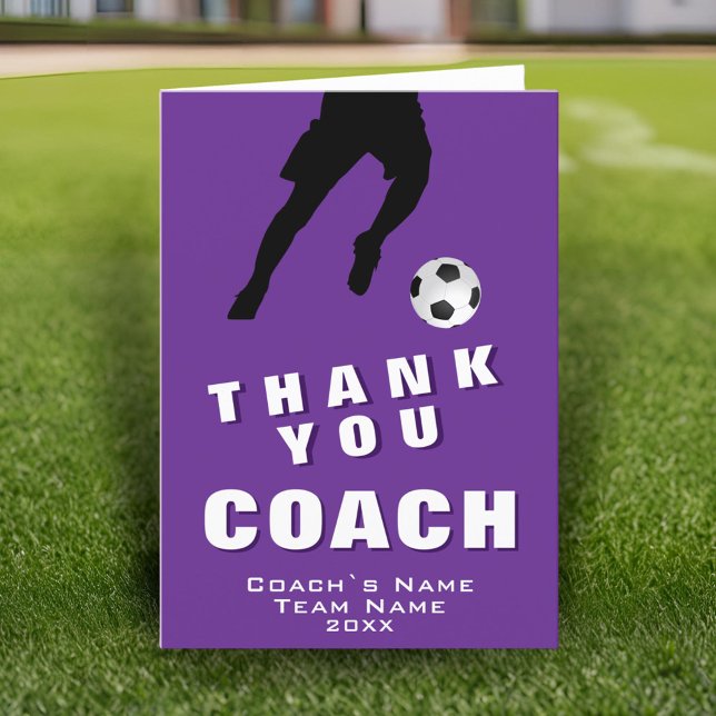 Fußball-Spieler Vielen Dank für Ihre Coach-Karte Dankeskarte (Von Creator hochgeladen)