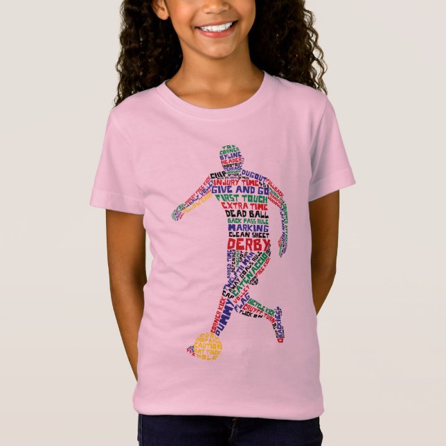 Fußball-Spieler Wortart T-Shirt (Vorderseite)