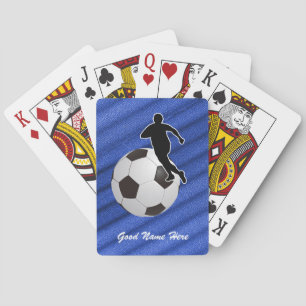 Fußball - Spielersilhouette und Ball - personalisi Spielkarten