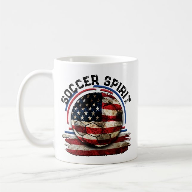 Fußball Spirit USA, Football Soccer Kaffeetasse (Links)
