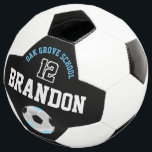 Fußball Sport - Baby Blue, Black and White<br><div class="desc">Fußball. Dies ist das ideale Geschenk für einen Fußballspieler, einen Fan oder für Schulfußballmannschaften. ⭐ Dieses Produkt ist zu 100% benutzerdefinierbar. Grafiken und Text können hinzugefügt, gelöscht, verschoben, verändert, verändert, gedreht usw... ⭐ 99% meiner Designs in meinem Geschäft sind in Schichten gemacht. Damit können Sie die Größe und den Text...</div>