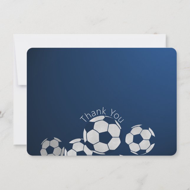 Fußball Sport Flat Card Danke Einladung (Rückseite)