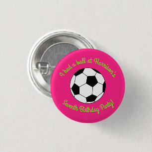 Fußball Sport Geburtstagsparty Pink Button