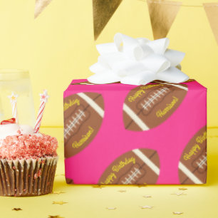 Fußball Sport Geburtstagsparty Pink Geschenkpapier