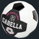 Fußball-Sport - Heiß rosa, Schwarz und Weiß Fußball<br><div class="desc">Fußball. Dies ist das ideale Geschenk für einen Fußballspieler, einen Fan oder für Schulfußballmannschaften, die für Sie persönlich bereit sind. ✔ HINWEIS: ÄNDERN SIE NUR DIE VORLAGEBEREICHE, DIE SIE BENÖTIGEN! 😀 Sie können den Text bei Bedarf entfernen und neu hinzufügen, was immer Sie möchten und welchen Schriftart Sie möchten. 📌...</div>