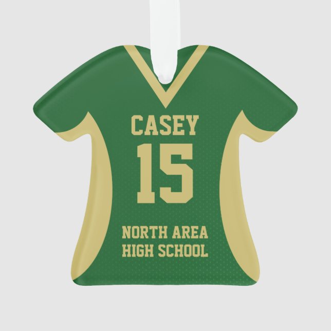 Fußball Sport Jersey Green und Gold Ornament (Rückseite)