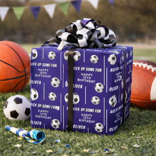 Fußball Sport Kinder Geburtstagsfeier Geschenkpapier