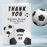 Fußball-Sport Vielen Dank Coach Card Dankeskarte<br><div class="desc">Fußball Sport Danke Coach Card. Fußball Dankeschön Coach Karte mit Coach Name,  Mannschaftsname,  Jahr,  Spielername und Spielernummer. Vielen Dank für die Karte für die Fußballmannschaft Coach!</div>