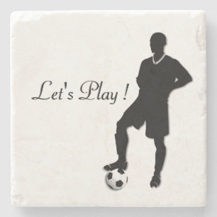 Fußball / Sportdesign Lasst uns spielen Steinuntersetzer