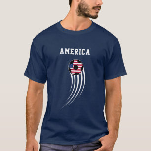 Fußball-Sportfan Amerika Flag USA T-Shirt