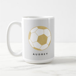 Fußball-Sportgeschenk Individuelle Name Gold Kaffeetasse