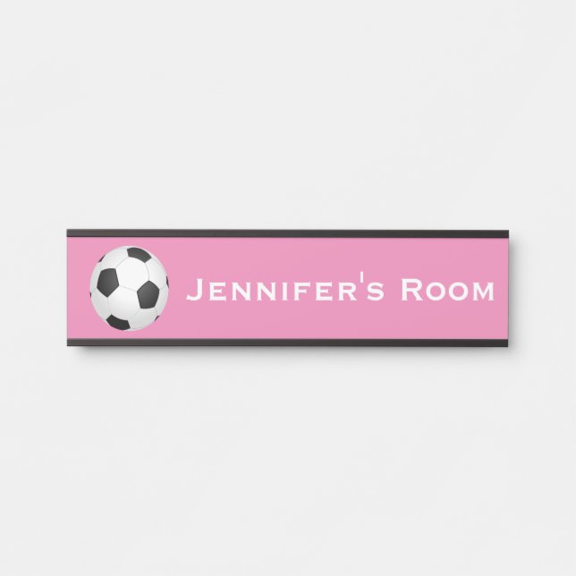 Fußball-Sportlerin Zimmertür Name Türschild (Vorderseite )