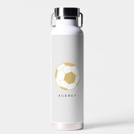 Fußball Sports Individuelle Name Gold Grau Wasserf Trinkflasche