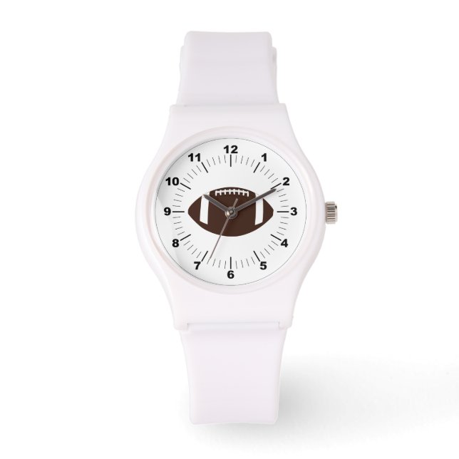 Fußball-Sporty-Weiße Silikon-Uhr Armbanduhr (Vorderseite)