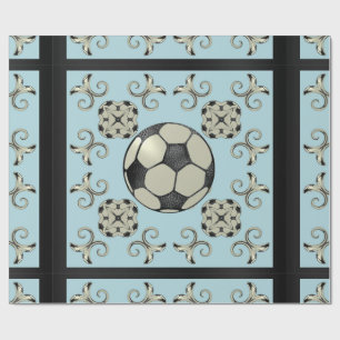Fußball Sporty Wrapping PaperBaby Blue 2 Geschenkpapier