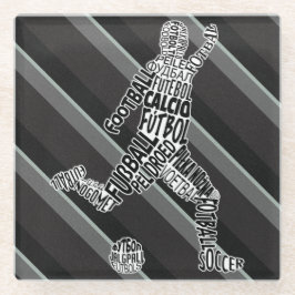 Fußball Sprachen Glas Untersetzer