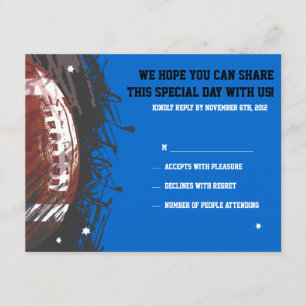 Fußball-Spritzer-Bar Mitzvah Antwort-Karte RSVP Karte