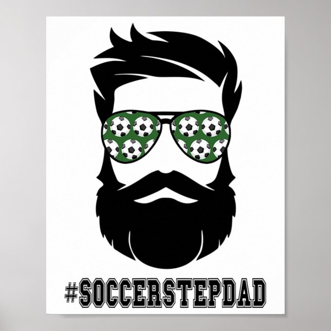 Fußball Stepdad mit Bart Step Vater Step Poster (Vorne)