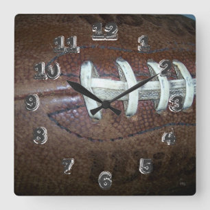 Fußball-Stiche Quadratische Wanduhr