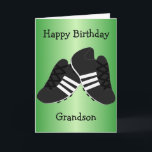 Fußball Stiefel Personalisiert Grandson Geburtstag Karte<br><div class="desc">Grußkarten Fußball Stiefel Enkel Geburtstagskarte. Passen Sie diese Geburtstagskarte mit jedem beliebigen Text an und lassen Sie sie dann ausdrucken und an Sie senden oder laden Sie sie sofort auf Ihr Mobiltelefon herunter. Wenn Sie Hilfe bei der Anpassung benötigen, kontaktieren Sie uns über den Link auf dieser Seite. Fußball-Design personalisierte...</div>
