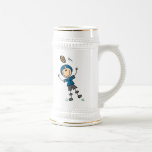 Fußball-Strichmännchen Blau Bierglas