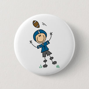 Fußball-Strichmännchen Blau Button