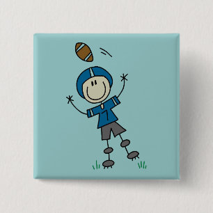 Fußball-Strichmännchen Blau Button