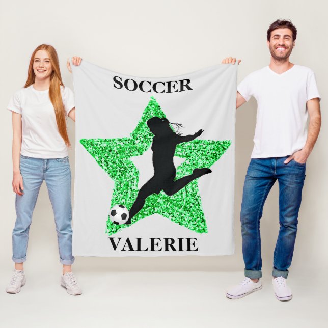 Fußball Superstar Fleece Blanket mit Namen (Beispiel)