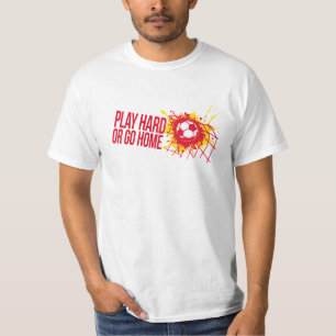Fußball T - Shirt mit rotem Slogan