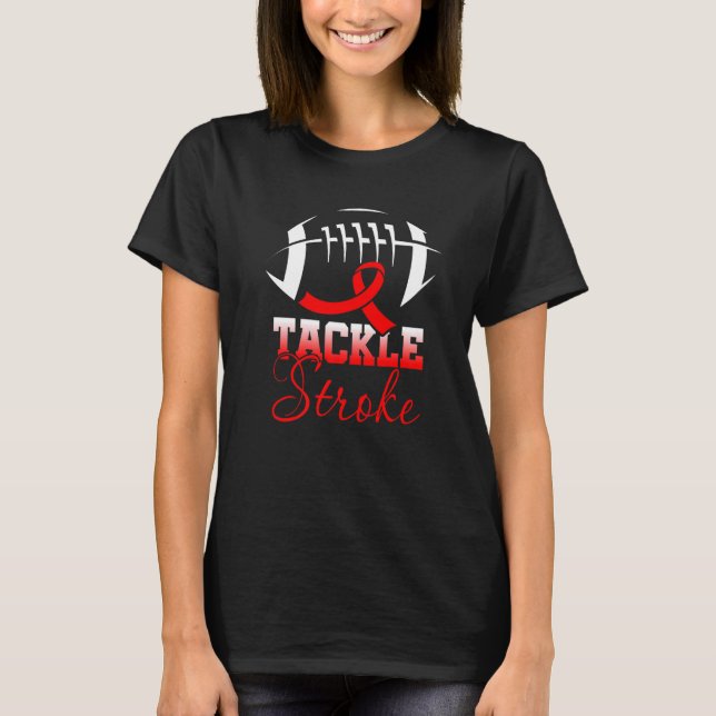 Fußball-Tackle Stroke Retro-Bewusstsein Red Ribbon T-Shirt (Vorderseite)