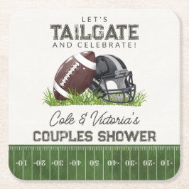 Fußball-Tailgate & Celebrate Touchdown-Paare Rechteckiger Pappuntersetzer