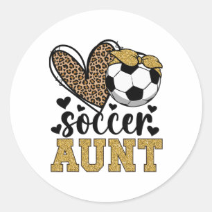 Fußball-Tante Herz Fußball-Tante eines Fußballspie Runder Aufkleber