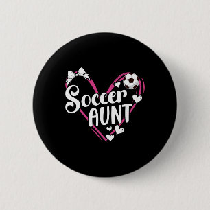 Fußball-Tante Herz-Tante eines Fußballspielers Tan Button