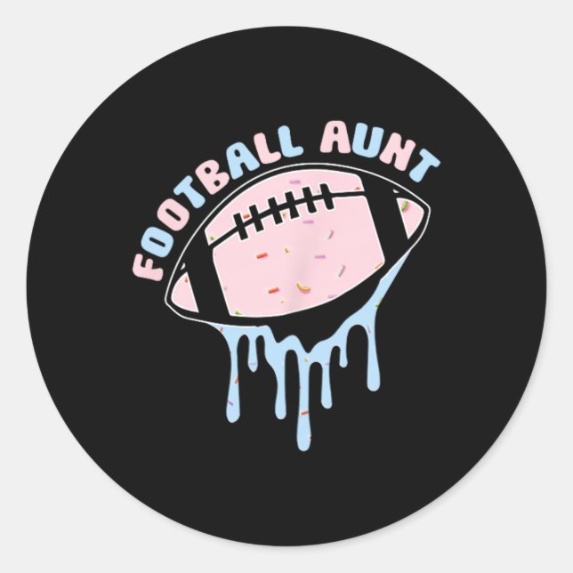 Fußball-Tante von jemandes Loud Mouth Football Tan Runder Aufkleber (Vorderseite)