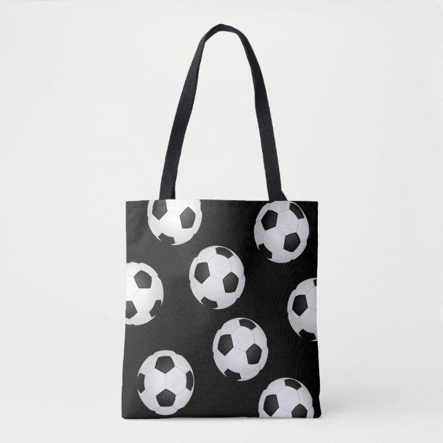 Fußball-Tasche schwarz-weiß Design Tasche (Vorderseite)
