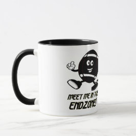 Fußball-Tasse in Weiß und Schwarz-Cartoon Tasse