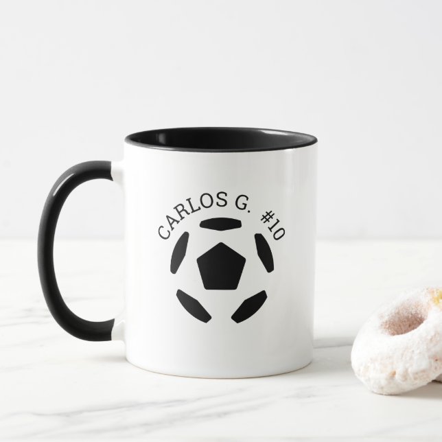 Fußball-Tasse mit Personalisiertem Namen Tasse (Mit Donut)