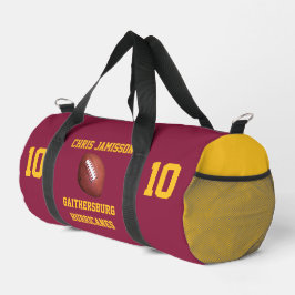 Fußball Team Coach Spieler Maroon Gold Personalisi Duffle Bag