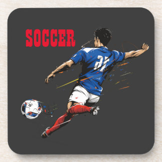 Fußball-Team Player Hard-Plastik-Untersetzer Getränkeuntersetzer