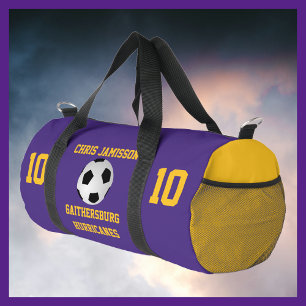 Fußball-Team, Trainer, Spieler Lila Gold personali Duffle Bag